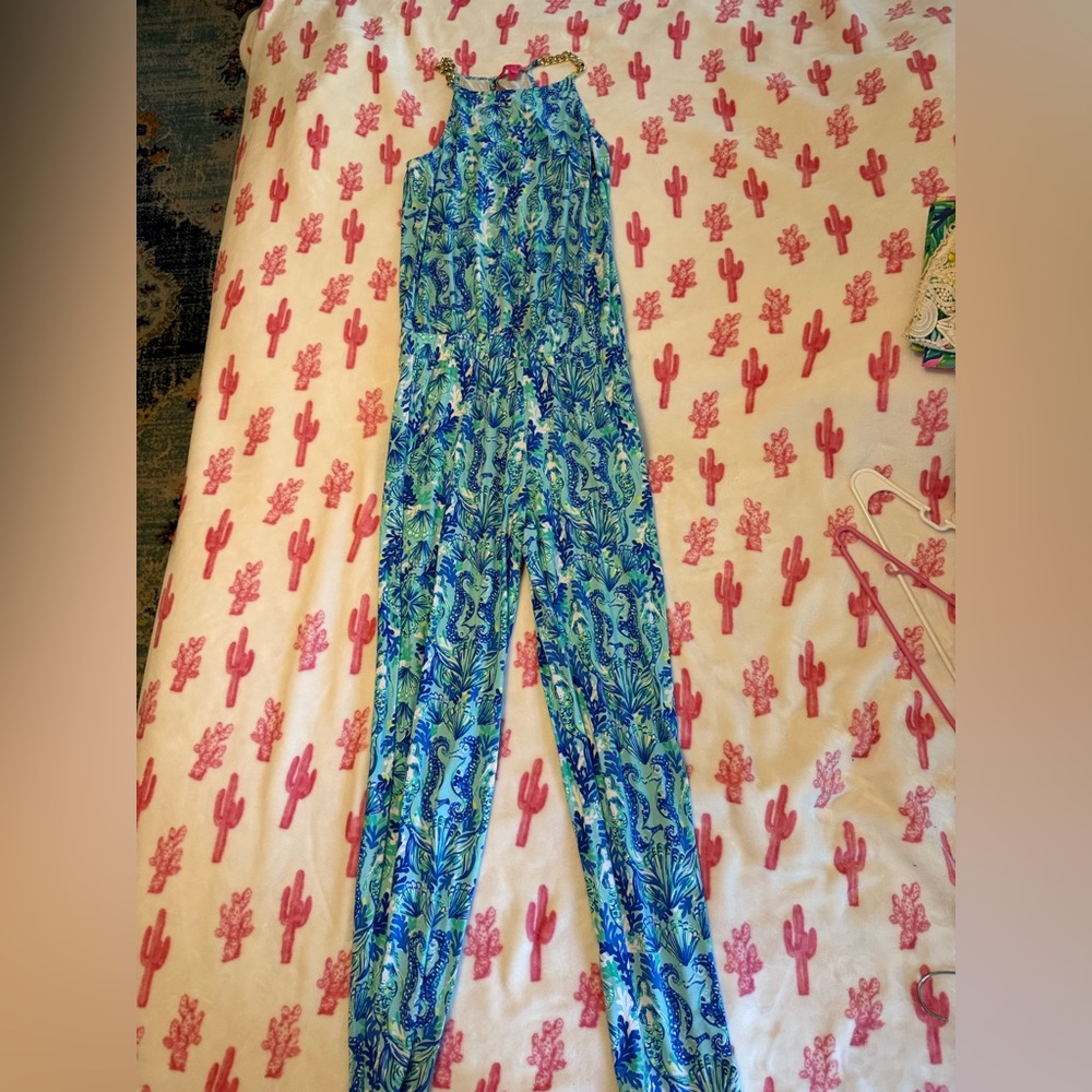 Lilly Pulitzer Vibrant Blue and Green Jumpsuit